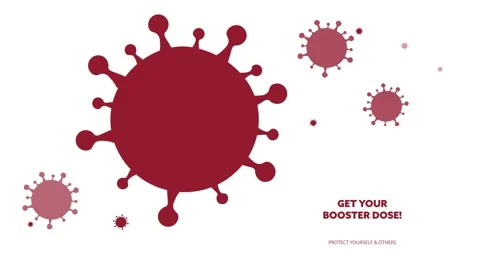 Animated video with message 'Get your Booster Dose' with red germs. Stock Footage 168536953