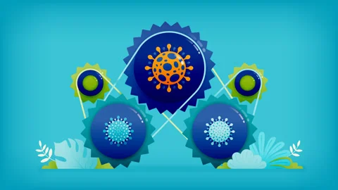 Animated video for metaphor of the mutation mechanism and the development o.. Stock Footage 256872040