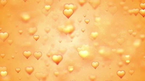 Animated video motion background - Big orange hearts Stock Footage 66468245
