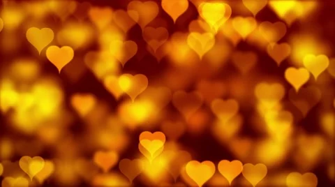 Animated video motion background - big yellow hearts Stock Footage 66468975