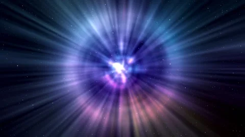 Animated video motion background - Centered big light and streaks in space Stock Footage 66466509