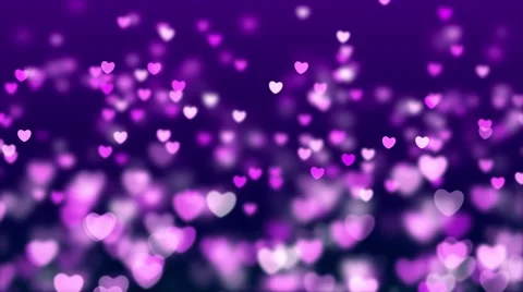 Animated video motion background - Floating purple hearts Stock Footage 66468474