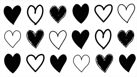 Animated video of original hand drawn hearts moving around frame.. 库存影片 169317880