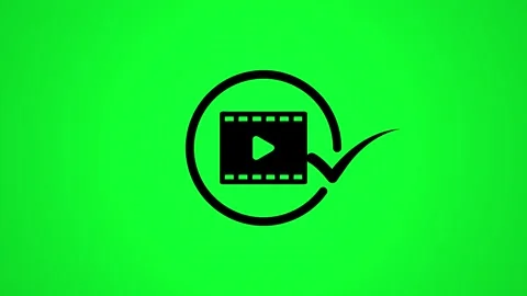 Animated video production approved checkmark icon on green background for m.. Stock Footage 346497968