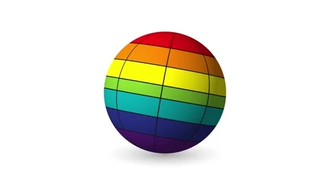 Animated video of a sphere rotating with rainbow colors, symbol of unity an.. Stock Footage 318512329
