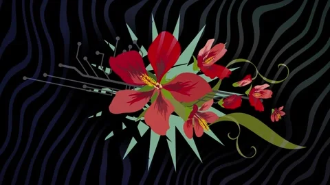 An animated video with a stylized flower. Stock Footage 271285434