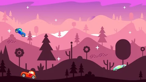 Animated video on the subject of traffic in difficult road conditions Stock Footage 135214112