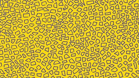 Animated video texture with scribbled blue shapes on yellow loop. Stock Illustration