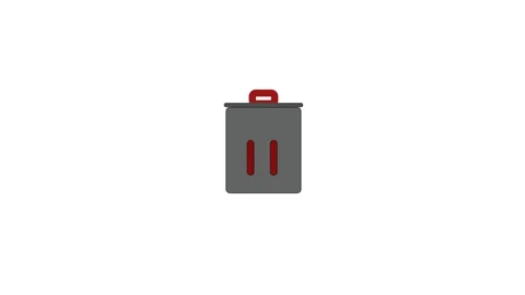 Animated video of the trash can icon on white background. Stock Footage 309012635