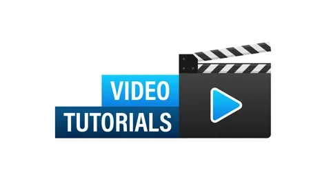 Animated video tutorials play button icon concept Stock Footage 337967392