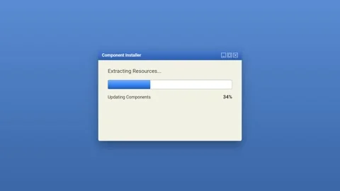 Animated vintage component installer dashboard in blue background Stock Footage 346502366