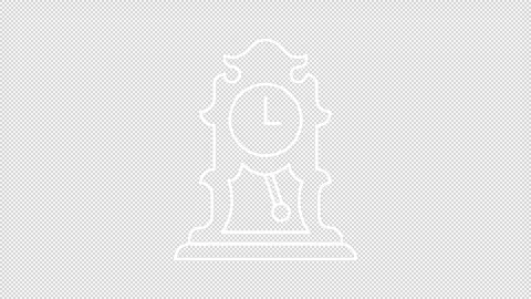 Animated vintage pendulum white icon Stock Footage 303145009