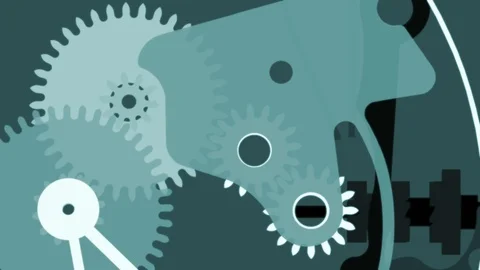 Animated vintage vector clock mechanism Stock Footage 97887685