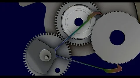 Animated vintage vector clock mechanism Stock Footage 97889090
