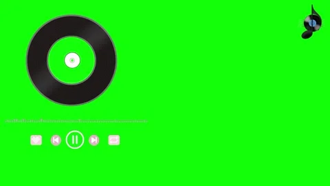 Animated Vinyl Record Music Player UI Template Stock-Footage 337461568