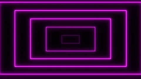 Animated violet neon square with glowing edges in loop motion ideal for fut.. Stock Footage 309017769