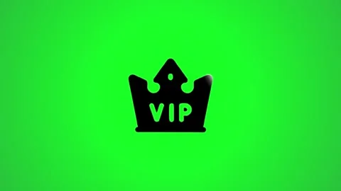 Animated VIP crown symbol rotating on green background motion graphic. Stock Footage 346496545