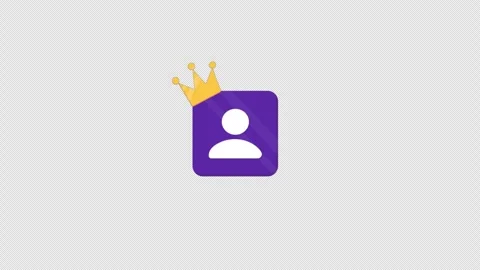 Animated VIP User Profile Icon with Crown Video - Transparent Stock Footage 337309353