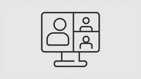 Animated virtual classroom line icon Stock Footage 340288034
