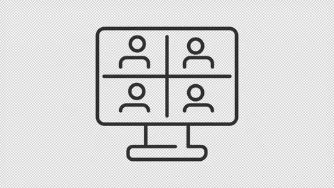Animated virtual classroom line icons Stock Footage 340288471