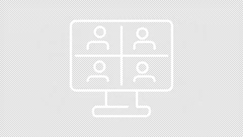 Animated virtual classroom white line icons Stock Footage 342246850