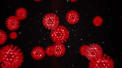 Animated virtual representation of coronavirus covid19 cells inside infected Stock Footage 130383344