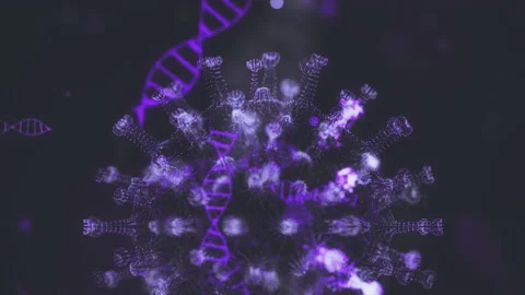 Animated virtual representation of coronavirus covid19 cells which moving inside Stock Footage 229219989