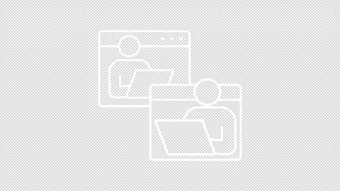 Animated virtual team meeting white line icon Stock Footage 342246452