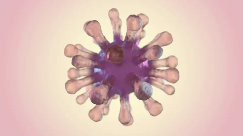 Animated virus in the body in the macro scale on background. 3D Stock Footage 87947075