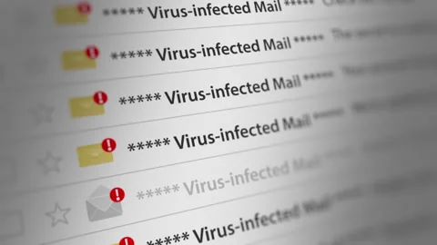 Animated Virus-infected Mail Box UI on Webmail Stock Footage 240227818