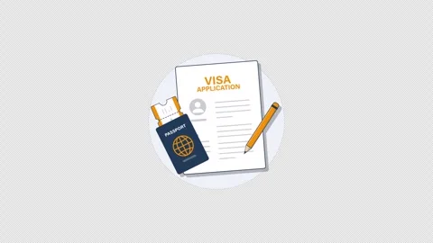 Animated Visa Application Concept Video - Transparent Stock Footage 317487918