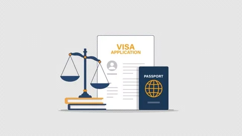 Animated Visa Application Process with Passport - Transparent Stock Footage 339332846