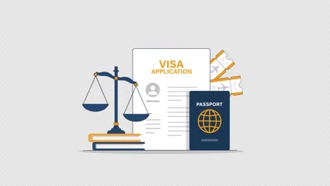Animated Visa Application Process with Passport and Travel Tickets - Transparent Stock Footage 339332880