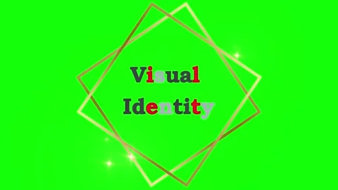 Animated visual identity logo on green background Video stock 337602454