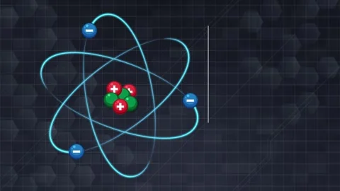 Animated Visualization of Atom Structure and Subatomic Particles Stock Footage 318939420