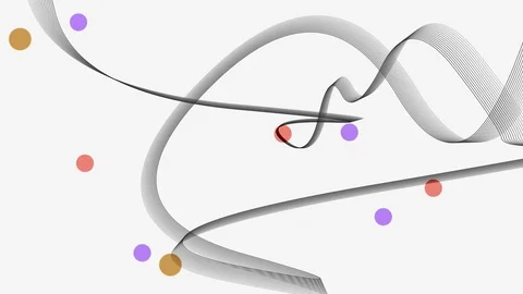 Animated visuals of color dots and abstract lines on white background. Stock Footage 129309031