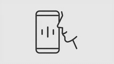 Animated voice control linear icon Stock Footage 233325757