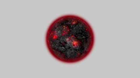 Animated volcanoes of the abstract planet surface with starry sky backgroun.. Stock Footage 259765206