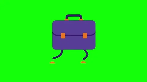 Animated Walking Briefcase on Green Screen 스톡 동영상 331050065