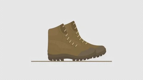 Animated Walking Hiking Boots Stock Footage 308193460