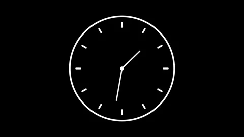 Animated wall clock in 60 second loop Stock Footage 277632284
