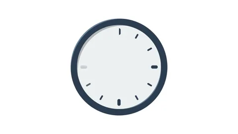 Animated wall clock flat illustration isolated on white background Stock Footage 285098989