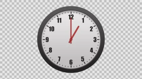 Animated wall clock, isolated on a white background. Including alpha matte. Stock Footage 65987746
