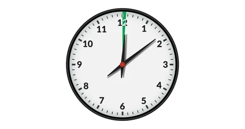 Animated Wall Clock Showing a Green Time Interval 3 hours Stock Footage 95218194