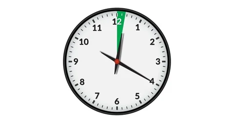 Animated Wall Clock Showing a Green Time Interval, 10 hours Stock Footage 95390160