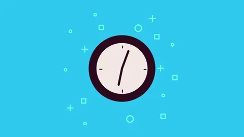 Animated wall clock with spinning hands indicating fast passage of time on .. Stock Footage 338428747
