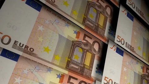 Animated Wall of Euro Banknotes Video stock 71812888