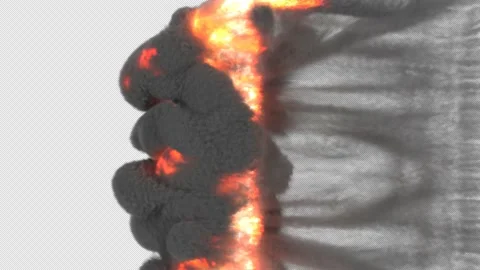 Animated wall of small fire balls Stock Footage 142857942