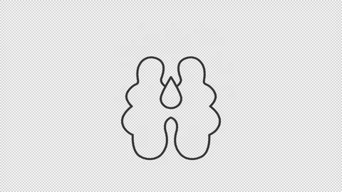 Animated walnut half line icon Stock Footage 318061691