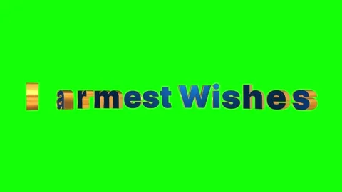 Animated warmest wishes text sliding across green screen background with wishes Stock Footage 340945015